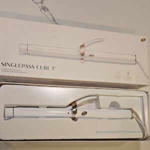 T3 SinglePass Curl 1" White with Rose Gold Accents